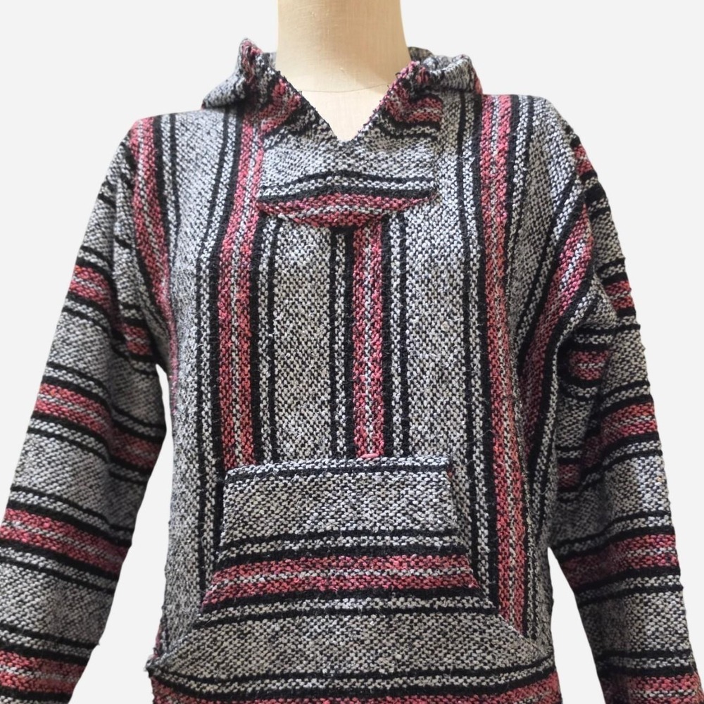 Vintage-style Baja Jack woven pullover hoodie